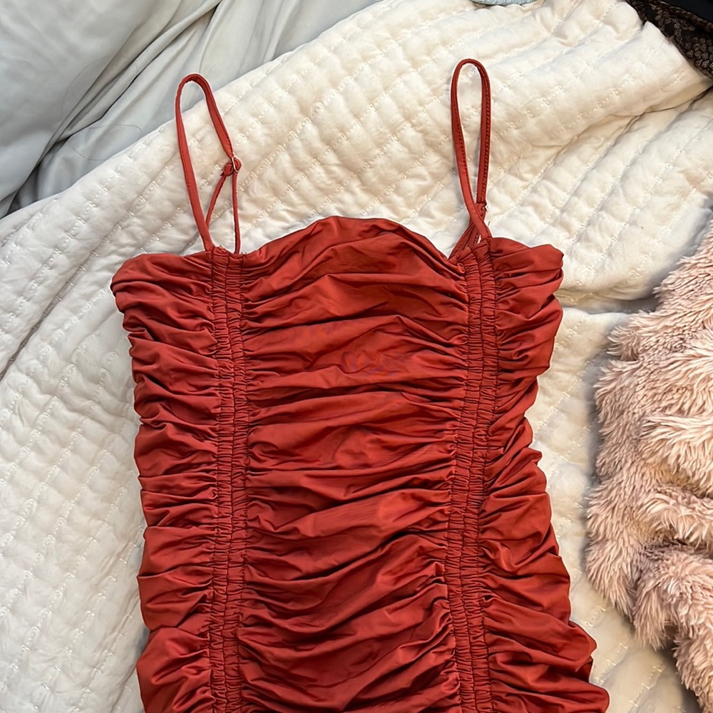 Tiger Mist Ruched Dress - Picture 2 of 7